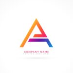 abstract letter a logo design