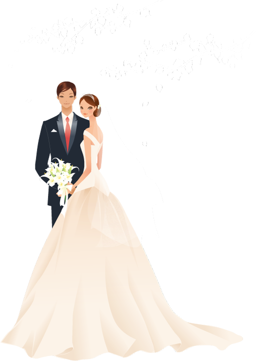 Beautiful Wedding Couple Character Clipart-PNG - The Great India Shop